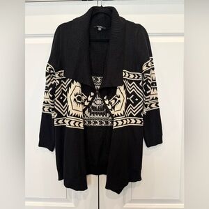 Chic Black and Cream Women's Cardigan